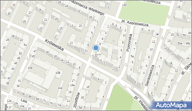 Kraków, Józefitów, 12, mapa Krakowa