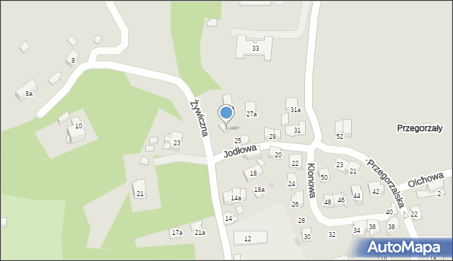 Kraków, Jodłowa, 25b, mapa Krakowa