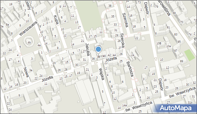 Kraków, Józefa, 38, mapa Krakowa