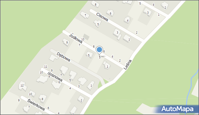 Krępa Słupska, Jodłowa, 3, mapa Krępa Słupska