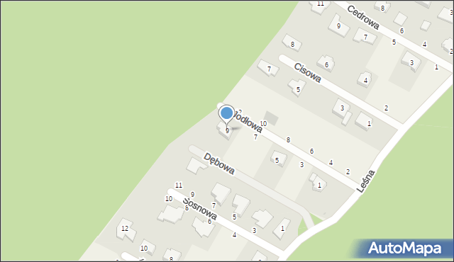 Krępa Słupska, Jodłowa, 9, mapa Krępa Słupska