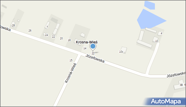 Krosna-Wieś, Józefowska, 12, mapa Krosna-Wieś