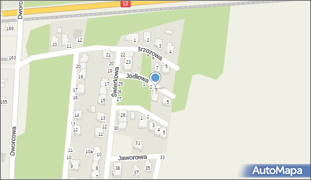 Krzemieniewo, Jodłowa, 3, mapa Krzemieniewo