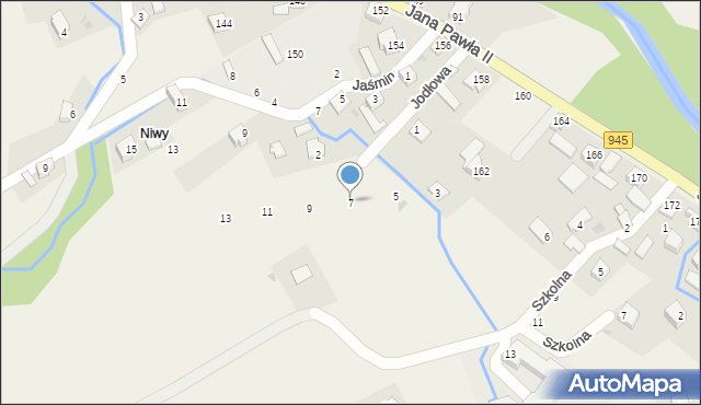 Krzyżowa, Jodłowa, 7, mapa Krzyżowa
