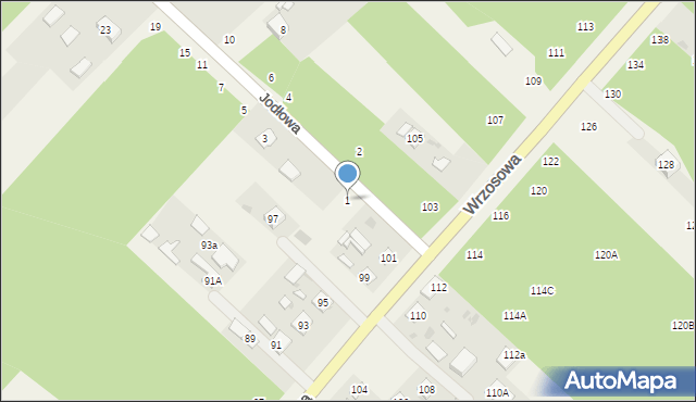 Lasy, Jodłowa, 1, mapa Lasy