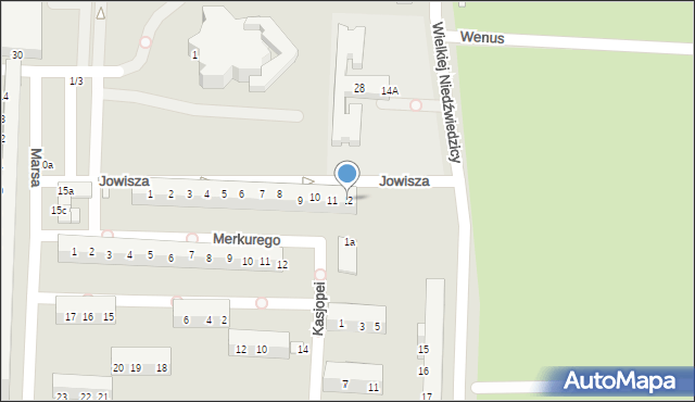 Legnica, Jowisza, 12, mapa Legnicy