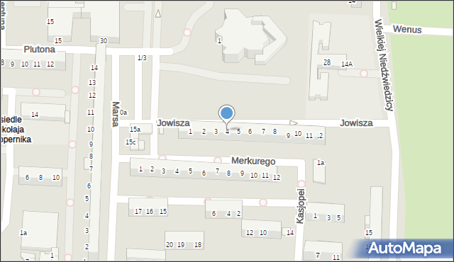 Legnica, Jowisza, 4, mapa Legnicy