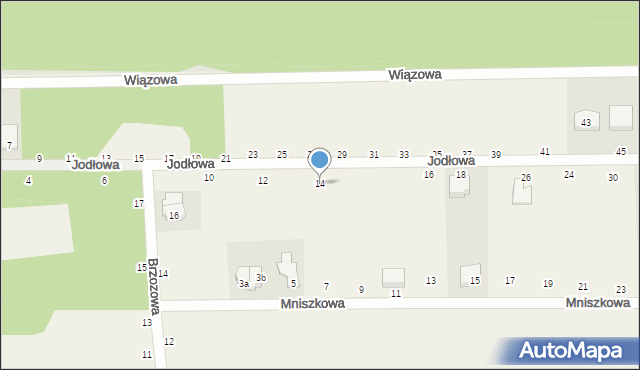 Łężyce, Jodłowa, 14, mapa Łężyce