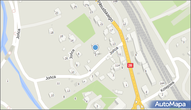 Limanowa, Jońca Józefa, ks. płk., 2, mapa Limanowa