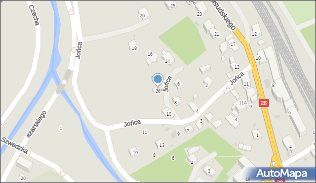 Limanowa, Jońca Józefa, ks. płk., 26, mapa Limanowa
