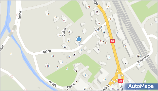 Limanowa, Jońca Józefa, ks. płk., 4, mapa Limanowa