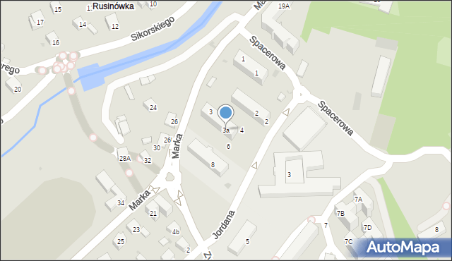 Limanowa, Jordana Stanisława, 3a, mapa Limanowa
