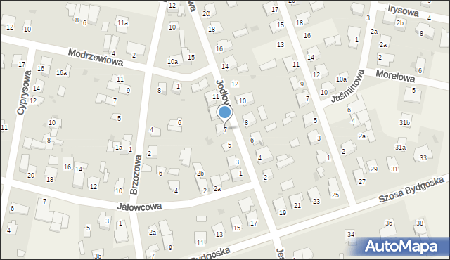 Łochowo, Jodłowa, 7, mapa Łochowo