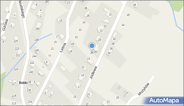 Łodygowice, Jodłowa, 25, mapa Łodygowice