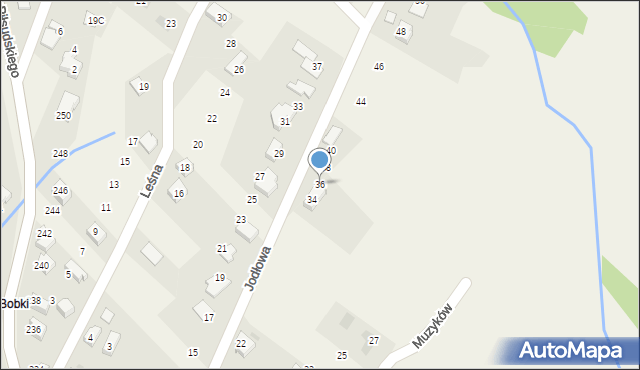 Łodygowice, Jodłowa, 36, mapa Łodygowice