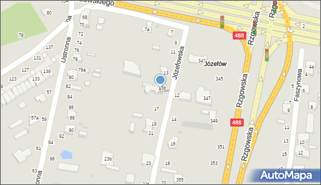 Łódź, Józefowska, 15, mapa Łodzi
