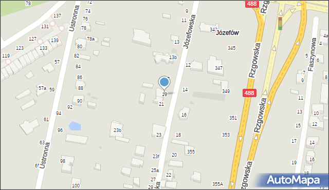 Łódź, Józefowska, 19, mapa Łodzi