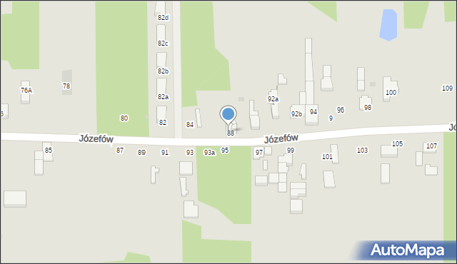 Łódź, Józefów, 90, mapa Łodzi