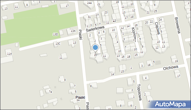Łomża, Jodłowa, 10, mapa Łomży