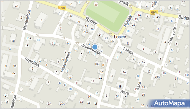 Łosice, Joselewicza Berka, płk., 1, mapa Łosice