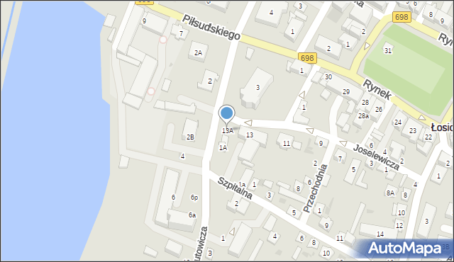 Łosice, Joselewicza Berka, płk., 13A, mapa Łosice