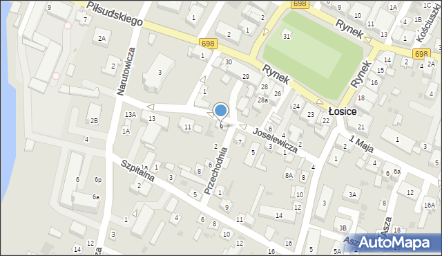 Łosice, Joselewicza Berka, płk., 9, mapa Łosice
