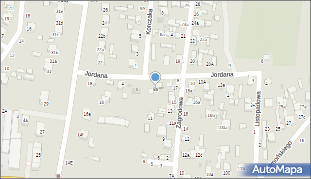 Łowicz, Jordana Henryka, dr., 8a, mapa Łowicza