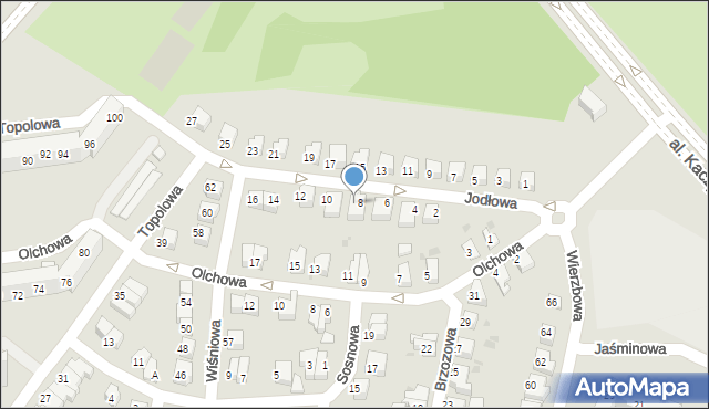 Lubin, Jodłowa, 8A, mapa Lubin