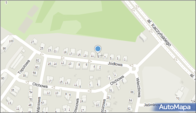 Lubin, Jodłowa, 9, mapa Lubin