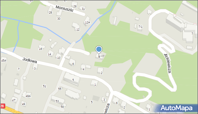 Maków Podhalański, Jodłowa, 8, mapa Maków Podhalański