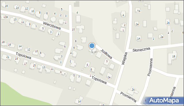 Malinowice, Jodłowa, 7, mapa Malinowice