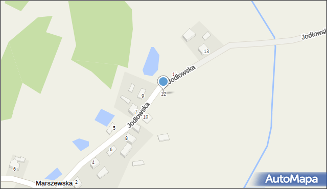Marszewska Góra, Jodłowska, 12, mapa Marszewska Góra