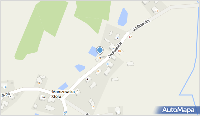 Marszewska Góra, Jodłowska, 5, mapa Marszewska Góra