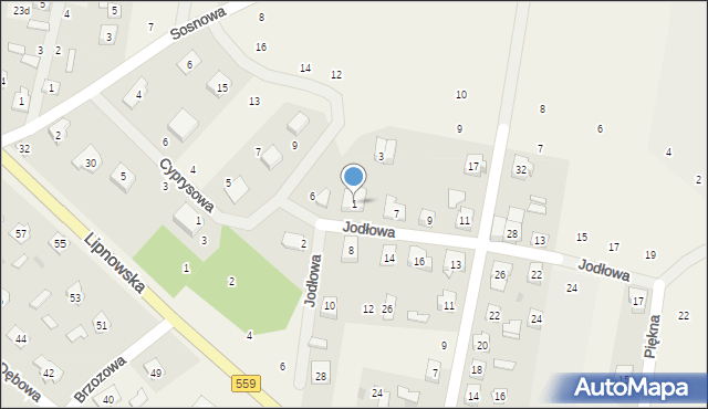 Maszewo Duże, Jodłowa, 1, mapa Maszewo Duże