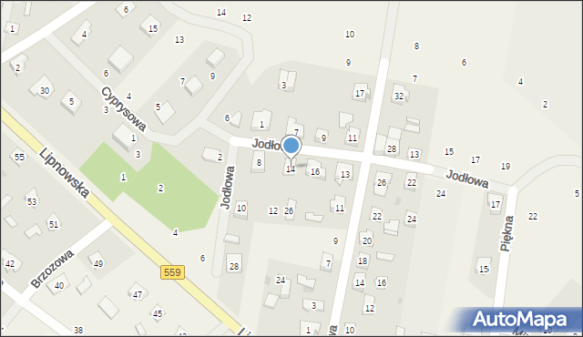 Maszewo Duże, Jodłowa, 14, mapa Maszewo Duże
