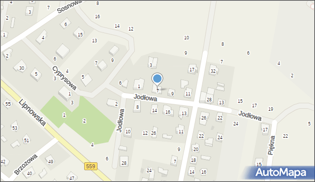 Maszewo Duże, Jodłowa, 7, mapa Maszewo Duże