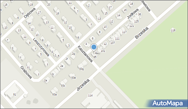 Międzyrzec Podlaski, Jodłowa, 2, mapa Międzyrzec Podlaski