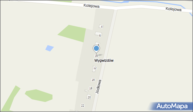 Mienia, Jodłowa, 10, mapa Mienia