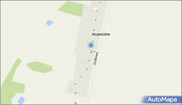 Mienia, Jodłowa, 16, mapa Mienia