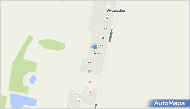 Mienia, Jodłowa, 22, mapa Mienia