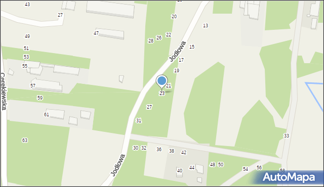 Milejowice, Jodłowa, 23, mapa Milejowice