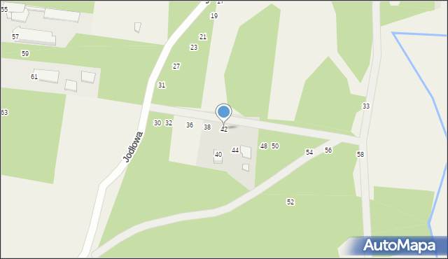 Milejowice, Jodłowa, 42, mapa Milejowice