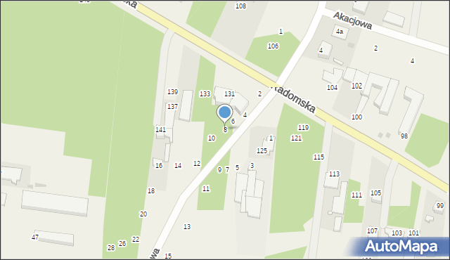 Milejowice, Jodłowa, 8, mapa Milejowice