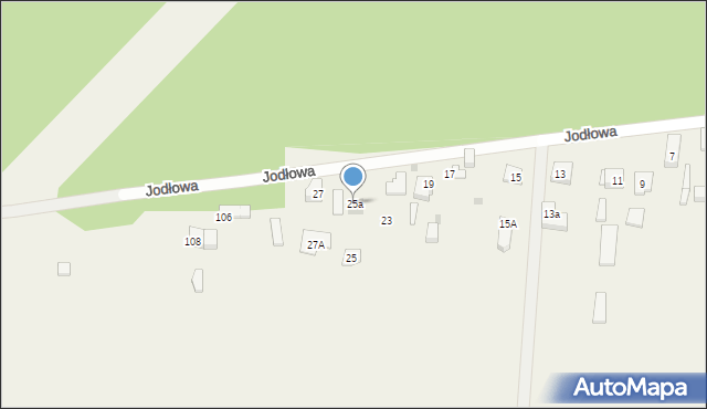 Mościska, Jodłowa, 25a, mapa Mościska