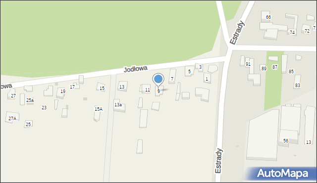 Mościska, Jodłowa, 9, mapa Mościska