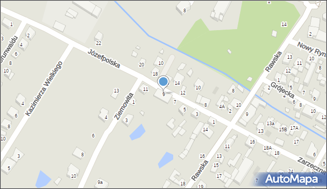Mszczonów, Józefpolska, 9, mapa Mszczonów