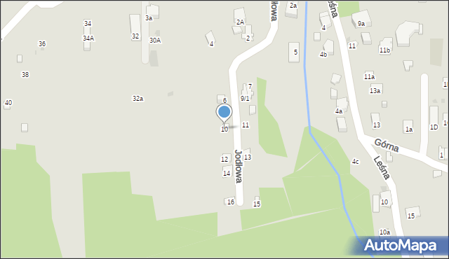 Myślenice, Jodłowa, 10, mapa Myślenice