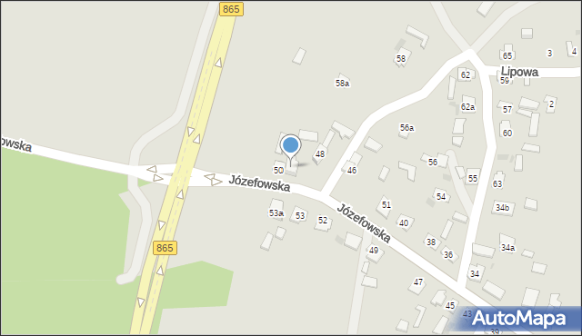 Narol, Józefowska, 50a, mapa Narol