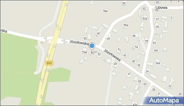 Narol, Józefowska, 53, mapa Narol