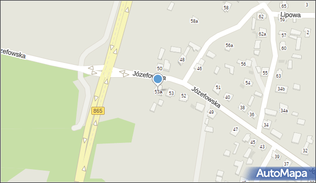 Narol, Józefowska, 53a, mapa Narol